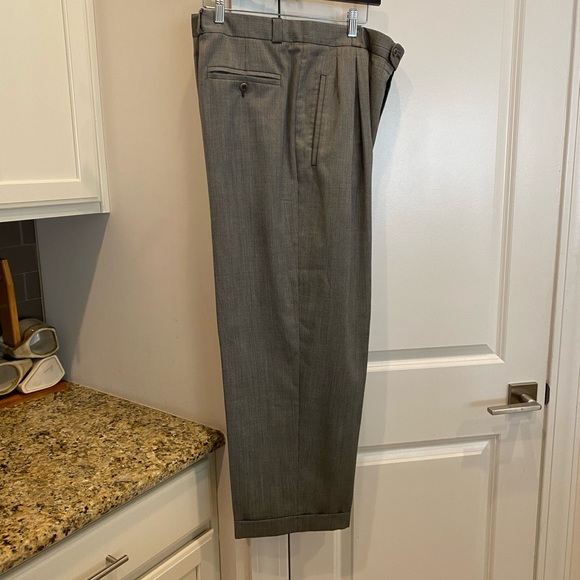 ZANELLA Men’s Wool Dress Pants light grey pleated Stefano. Waist 36” 28” Inseam - Picture 11 of 13